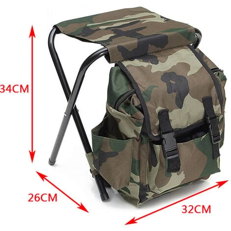 Chaise Pliante Tabouret Pliant Sac à Dos Imperméable Ultralight Portable Chaise Pliante Pour La Pêche, Sport, Randonnée, Plage Barbecue En Plein Air, Camping – Image 2