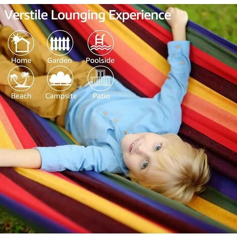 BF Hamac En Toile Simple Loisirs De Plein Air Camping-Rouge, 28080cm, Longueur Du Tissu 190cm, Portant 200kg, 1pc – Image 3