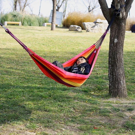 BF Hamac En Toile Simple Loisirs De Plein Air Camping-Rouge, 28080cm, Longueur Du Tissu 190cm, Portant 200kg, 1pc – Image 5