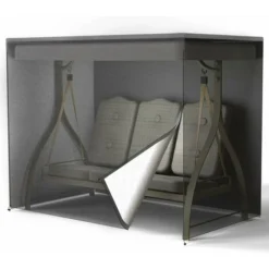 Housse Balancelle Jardin 3 Places Imperméable,Couverture Balançoire Anti-poussière,Bâche Protection En 210D Oxford 125 X 170 X 220 Cm Noir (1pcs)