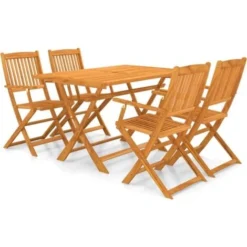 Mobilier à Dîner D'extérieur Pliable 5 Pcs Bois D'acacia Solide VidaXL