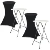 Lot De 2 Tables Hautes Pliantes 105 CM Et 2 Housses Noires