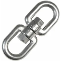 AMANKA Émerillon En Acier Inox 10x125mm 2 Anneaux Pivotants En Métal Inoxydable Pour Accrocher Sièges Suspendus Max 420kg