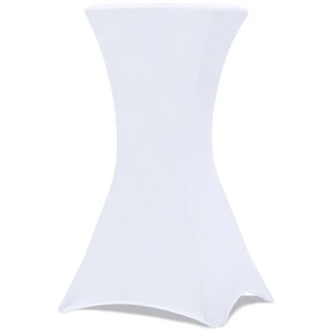 Lot De 2 Housses Blanches Pour Table Haute Pliante 105 CM – Image 4
