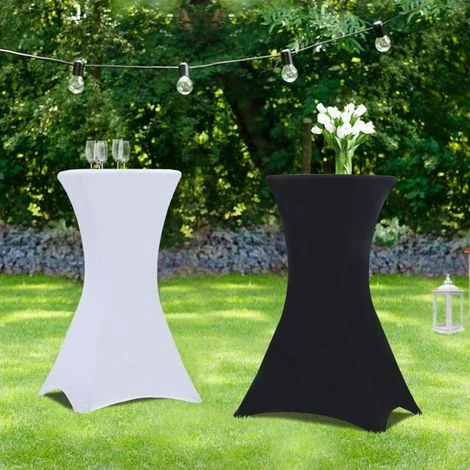 Lot De 2 Housses Blanches Pour Table Haute Pliante 105 CM – Image 5