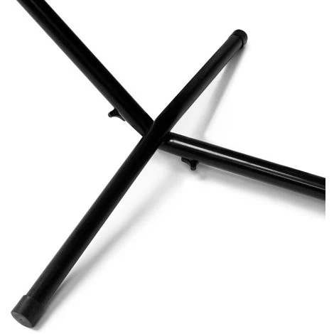 Hamac Avec Support Métal Et Toile Rayée Rouge Et Jaune – Image 4