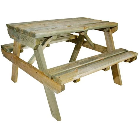 Table De Pique-nique Pour Enfant En Bois Chinchilla 4 Places – Image 2