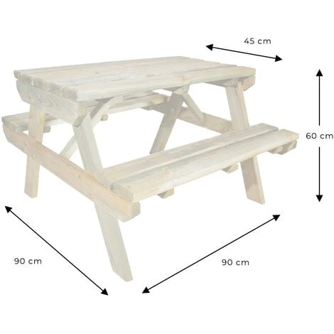 Table De Pique-nique Pour Enfant En Bois Chinchilla 4 Places – Image 3