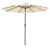 Songmics Parasol, Droit, Octogonal, Inclinable, Avec Manivelle, Diamètre 3m, Toile Polyester, Extérieur, Terrasse, Jardin, Balcon, Plage, Piscine, Beige GPU30BE (sans Socle)