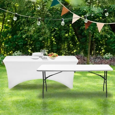 Housse Blanche Pour Table Pliante 180 CM – Image 3