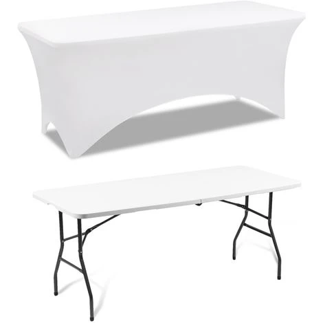 Housse Blanche Pour Table Pliante 180 CM – Image 5