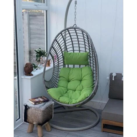 Fauteuil Suspendu Balançoire Pour Extérieur Et Intérieur En Rotin Gris Design Ultra Moderne Et Conception Solide Pour Salon Ou Jardin Beliani – Image 5