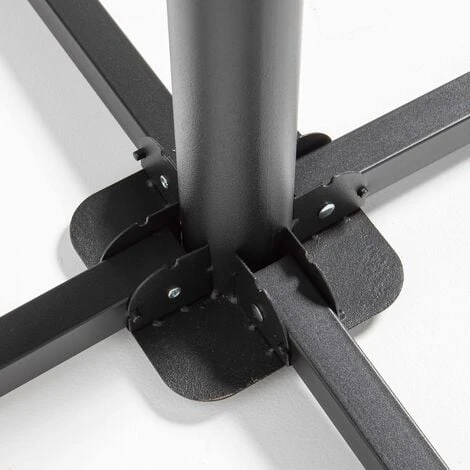 Pied De Parasol Pliant Acier Noir 84 X 84 Cm – Image 4