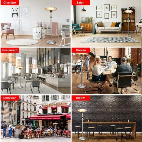 GREADEN - Parasol Chauffant Infrarouge ERIS à Tête Inclinable/Orientable (Chaleur Ciblée) - Chauffage électrique De Terrasse à Halogène 2100W, Extérieur IP44, Réglable - Radiateur Jardin/Patio/Terras – Image 5