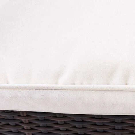 COSTWAY Fauteuil De Jardin En Résine Tressée Marron 78x80x80 CM Avec Coussin Lavable Pour Jardin Chambre Balcon Salon – Image 4