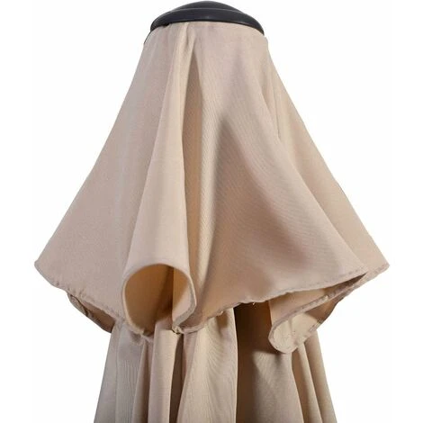 COSTWAY Parasol De Jardin/Parasol Déporté Inclinable De Jardin Dia.270CM Avec Toile Polyester Imperméable Et Baleines En Fer Robuste Beige – Image 4