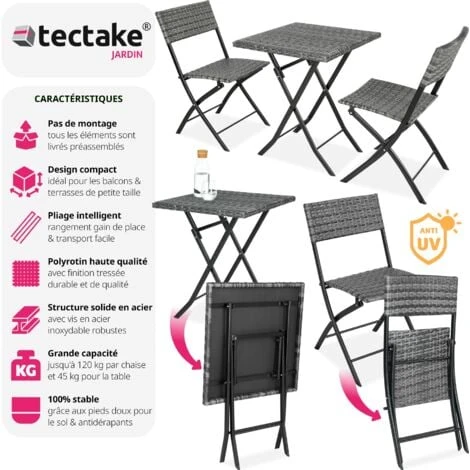 Salon De Jardin TREVI 2 Personnes - Mobilier De Jardin, Meuble De Jardin, Ensemble Table Et Chaises De Jardin – Image 2