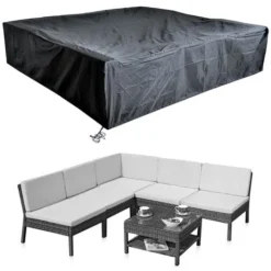 Mucola 195x195x67 CM Housse De Protection Meubles De Jardin Bâche En Tissu