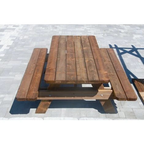 Table De Jardin & Pique-nique - 2m - Section Renforcée / Epaisseur Premium - Durable Et Robuste - Bois - Origine France - Traitement Classe 3 - 4 à 6 Personnes. – Image 4
