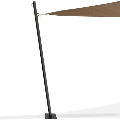 Mât De Fixation Pour Voile D'ombrage H. 220 CM Poteau Et Base Acier