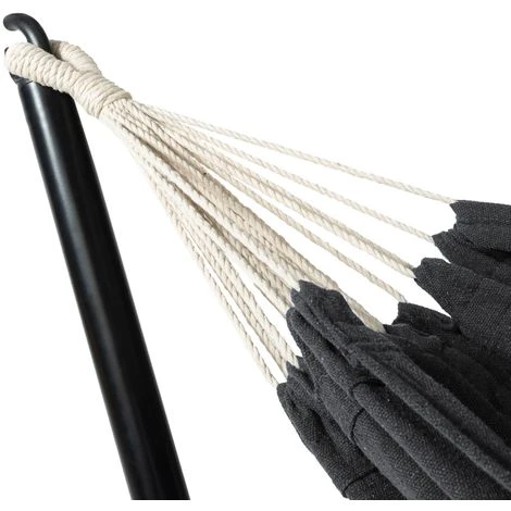 Hamac Avec Support Métal Et Toile Gris Anthracite – Image 3