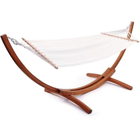 Hamac Bois Avec Toile En Coton Dallas - 3 M - Ecru