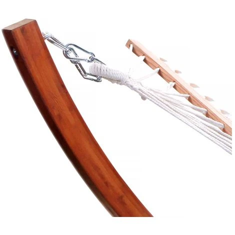 Hamac Bois Avec Toile En Coton Dallas - 3 M - Ecru – Image 3