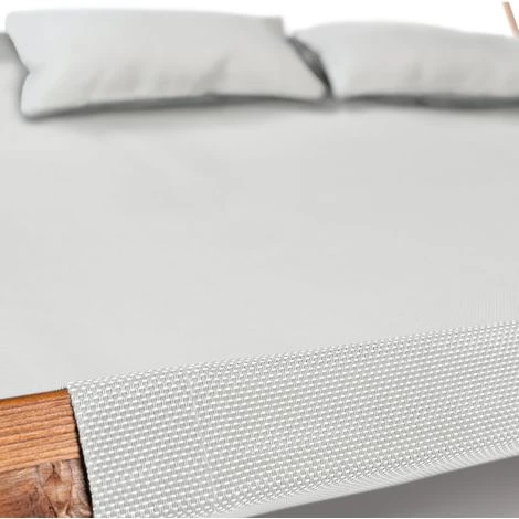 Lit De Jardin En Bois Avec Toile écrue Et Auvent – Image 5