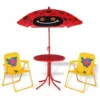 Ensemble 2 Chaises Et 1 Table Pour Enfant Avec Parasol Ajustable Camping Extérieur Terrasse Balcon