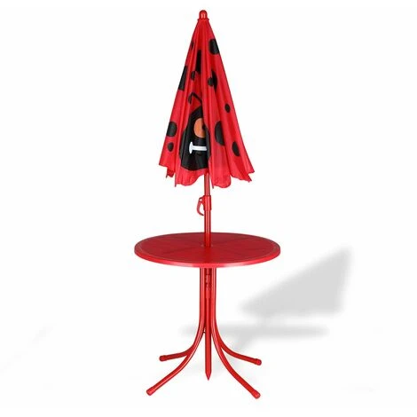 Ensemble 2 Chaises Et 1 Table Pour Enfant Avec Parasol Ajustable Camping Extérieur Terrasse Balcon – Image 4