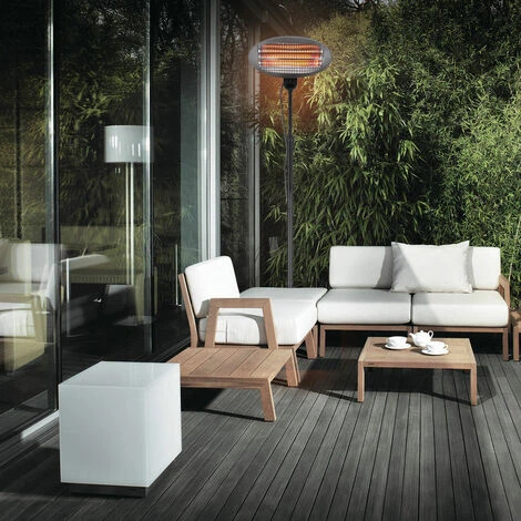 Parasol Chauffant électrique Max. 2000W Chauffage De Terrasse 3 Niveaux IPX4 Extérieur Intérieur – Image 3