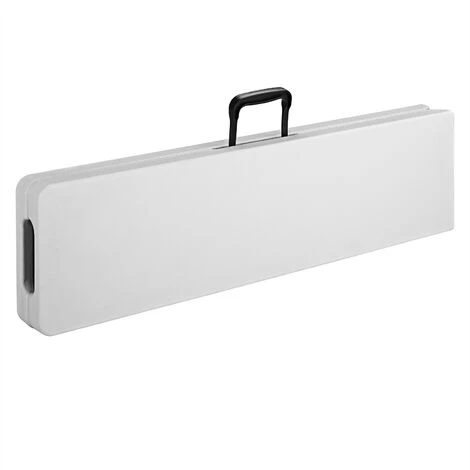 2x Bancs Pliables En Plastique Blanc 180cm Pour Jardin Fêtes Camping Pique-nique Anniversaire – Image 3