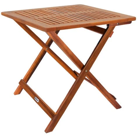 CASARIA® Table D'appoint Pliante En Bois D'acacia 70x70x73cm Table Basse Carrée Pliable Extérieur Jardin Camping – Image 2