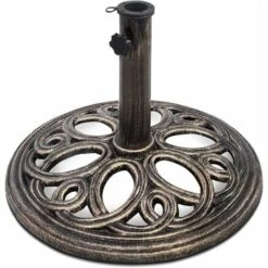 COSTWAY Base De Parasol Support De Parasol En Fonte Solide Pour Colonne De Parapluie 38mm/48mm Intérieure Et Extérieure