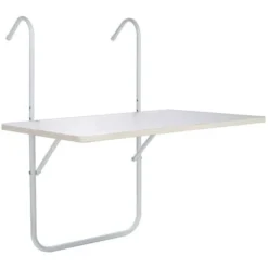 Table De Balcon Pliable Blanc 60x40x1,2 Cm HI