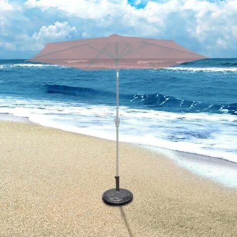 COSTWAY Base/Pied De Parasol Support Pour Parasol Ou Parapluie Convient Pour Diamètre De 38mm Ou 48mm Support Pour Parasol Rond Bronze – Image 2