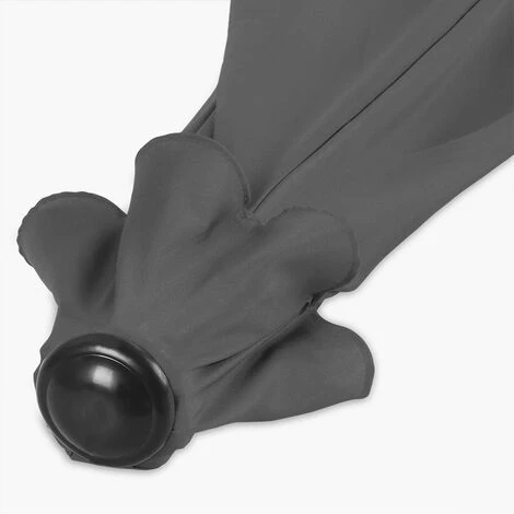 Demi-parasol De Jardin Ø270 Cm Parasol De Balcon Terrasse Avec Manivelle Toile Hydrofuge Protection UV 50+ Anthracite – Image 5