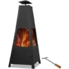 Deuba Brasero De Jardin Pyramide Métal Avec Tisonnier Barbecue Brasier Cheminée Extérieur
