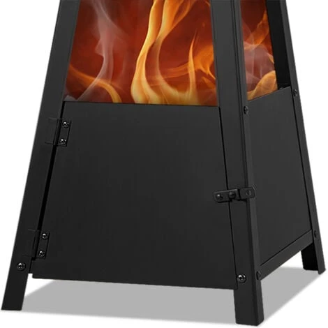 Deuba Brasero De Jardin Pyramide Métal Avec Tisonnier Barbecue Brasier Cheminée Extérieur – Image 3