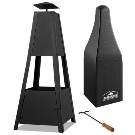 Deuba Brasero De Jardin Pyramide Métal Avec Tisonnier Barbecue Brasier Cheminée Extérieur – Image 4