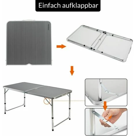 Table De Camping 4 Chaises Pliantes Fonction Valise Gris Ensemble Au Choix Gris – Image 2
