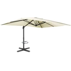 Parasol Déporté Rotatif 360 CALVI écru 3x4 M Avec Housse