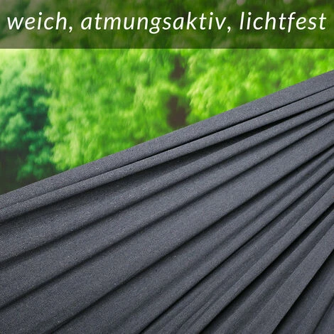 Hamac 210x150 Cm Charge Max 300kg Toile Suspendu Extérieur Pour Jardin Camping Couchette Résistante Aux Intempéries Gris – Image 2