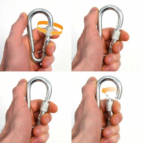 2x50cm Chaîne De Chaise Suspendue 230kg 4 Mousquetons Balançoire Hamac – Image 3