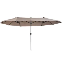 OUTSUNNY Parasol De Jardin XXL Parasol Grande Taille 4,6L X 2,7l X 2,4H M Ouverture Fermeture Manivelle Acier Polyester Haute Densité Marron