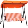 OUTSUNNY Balancelle De Jardin 3 Places Toit Inclinaison Réglable Coussins Assise Et Dossier 1,72L X 1,1l X 1,52H M Acier Noir Polyester Orange