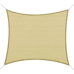OUTSUNNY Voile D'ombrage Carré 3 X 3 M Polyéthylène Haute Densité Résistant Aux UV Coloris Sable