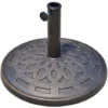 OUTSUNNY Pied De Parasol Base De Lestage Parasol Rond Résine Imitation Fonte Motif Rosace Ø 49 Cm Poids Net 12 Kg Bronze