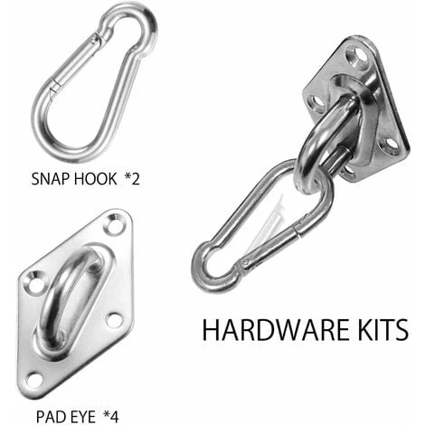 LITZEE Kit De Fixation Voile D'ombrage - Acier Inoxydable 304 Kit Accessoires De Fixation De Matériel Pour Voile D'ombrage, Toile D'ombrage Triangulaire, Carré – Image 4