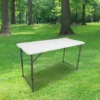 Table Pliante 120 Cm D'Appoint Rectangulaire Blanche - Table De Camping 6 Personnes L120 X L60 X H74cm En HDPE Haute Densité Épaisseur 3,5 Cm - Nouveau Modèle 2021 Emballage Renforcé